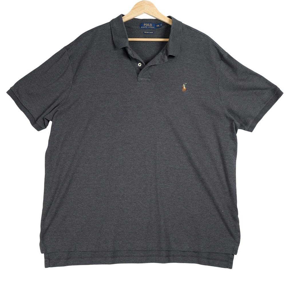 Polo Ralph Lauren Mens XXL Charcoal Gray Pima Soft Touch Short Sleeve Polo Shirt